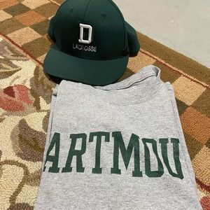 College long sleeve t-shirt and flat top hat